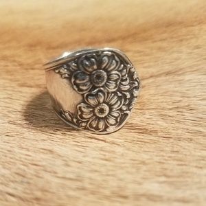 Vintage 1900s Nickle Silver Spoon ring